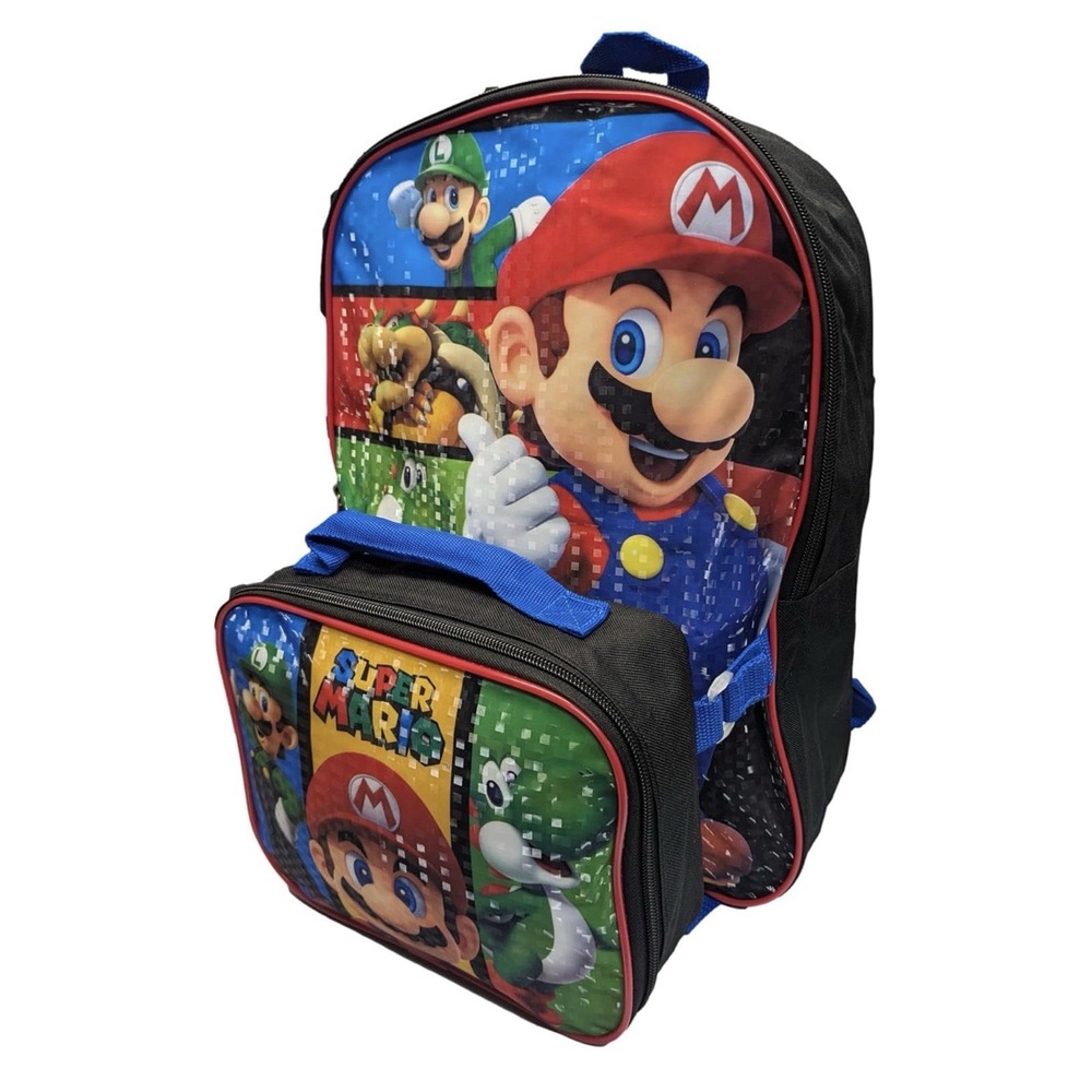 Nintendo Super Mario Character Backpack And Detachable Lunch Box